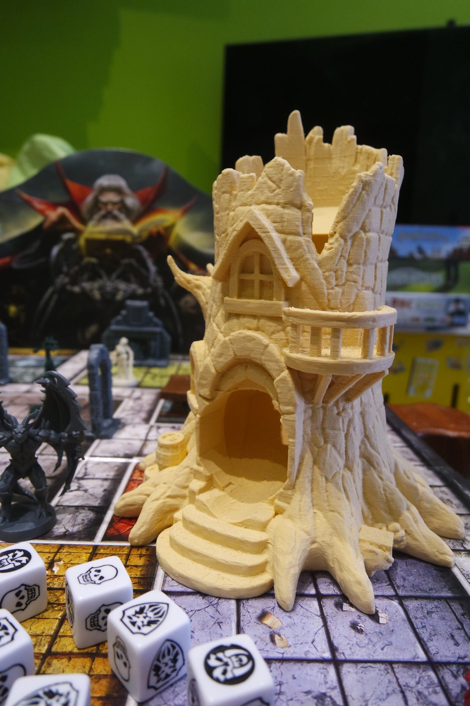 🎲 Treehouse Dice Tower ~ Fantasy Dice Roller ~ Paint Ready